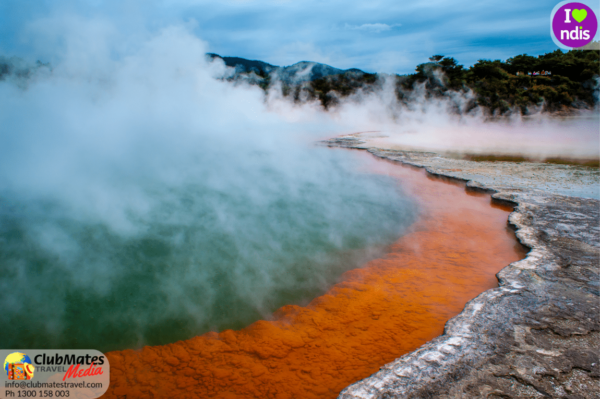 Stunning thermal lake in Rotorua, NZ