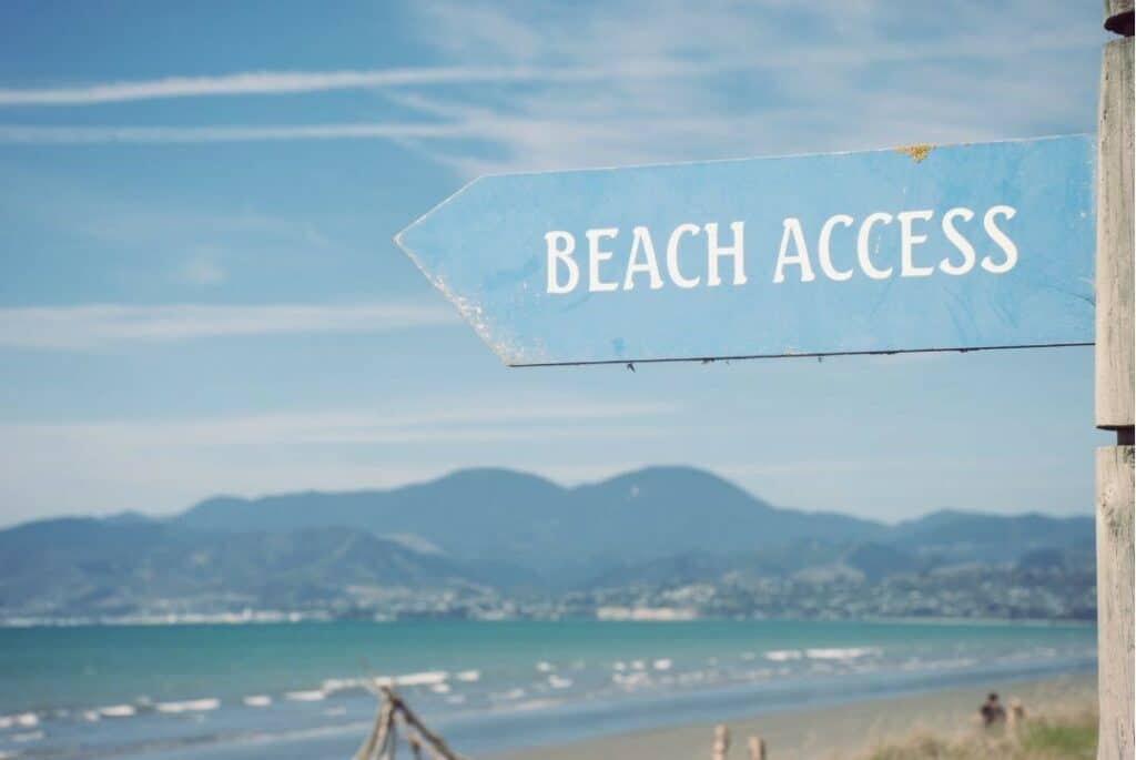 Sign for Beach Access in NZ
